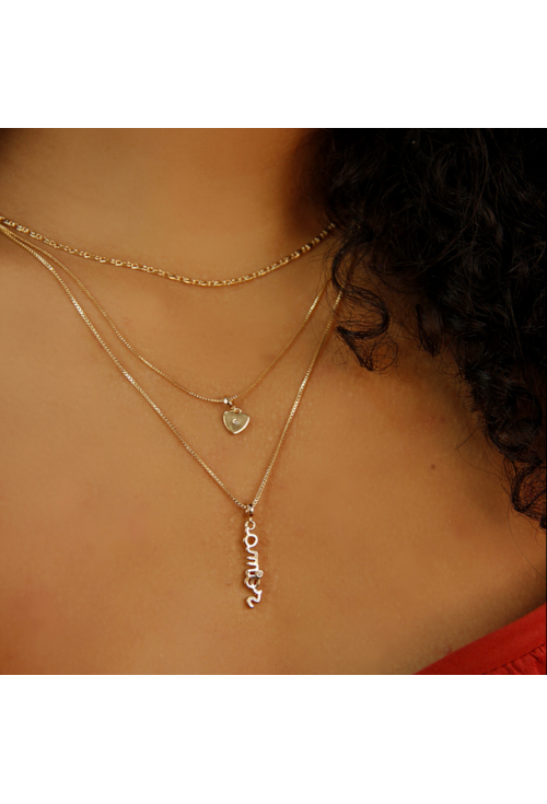 COLAR PINGENTE AMOR NO OURO CO289-O