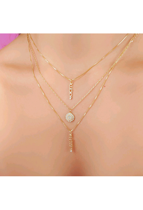 COLAR PINGENTE BLESSED NO OURO CO374-O