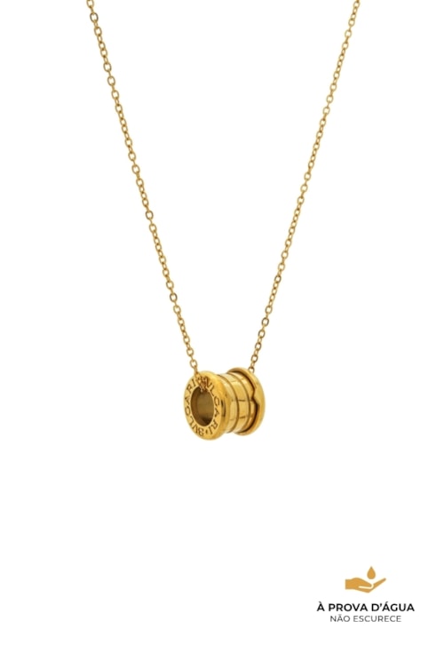 COLAR PINGENTE INSPIARÇÃO AÇO DOURADO CO829-AD