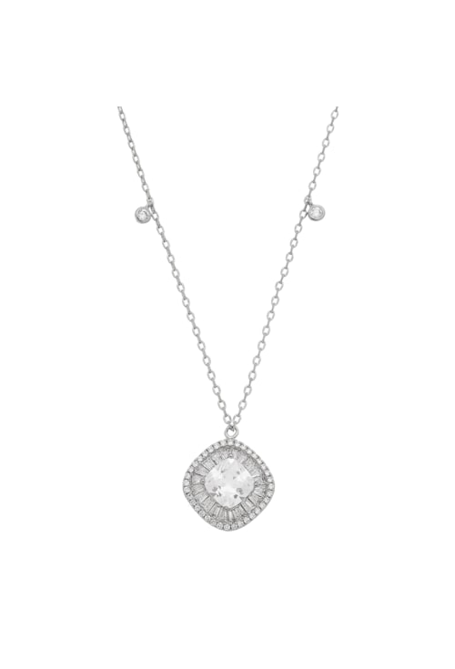 COLAR PINGENTE LUXO CRAVEJADO NO RÓDIO CO359-R
