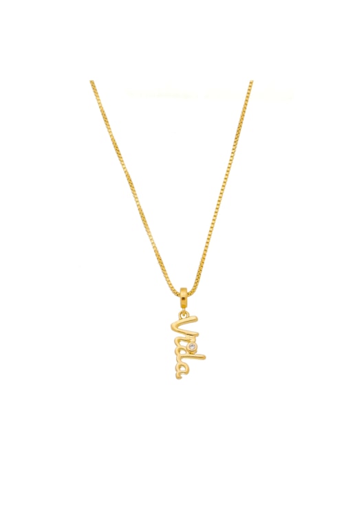 COLAR PINGENTE VIDA COM ZIRCONIA NO OURO CO291-O COLAR PINGENTE VIDA COM ZIRCONIA NO OURO CO291-O