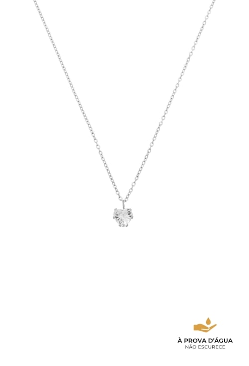 COLAR PONTO DE LUZ CORAÇÃO 6MM EM AÇO INOX POLIDO CO827-A
