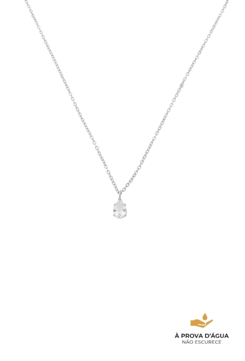 COLAR PONTO DE LUZ GOTA 4MM EM AÇO INOX POLIDO CO837-A