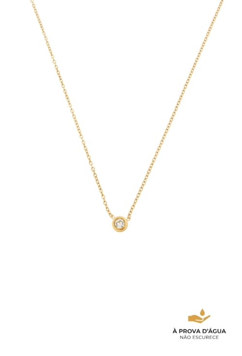 COLAR PONTO DE LUZ USINADO 4MM AÇO DOURADO CO832-AD