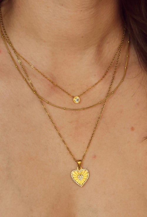 COLAR PONTO DE LUZ USINADO 4MM AÇO DOURADO CO832-AD