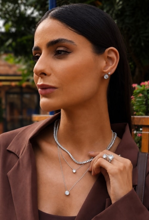 COLAR PONTO DE LUZ ZIRCÔNIA 8MM MINI INSPIRAÇÃO BANHADO RÓDIO CO881-R