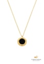 COLAR REDONDO ÔNIX AÇO INOX DOURADO CO782-AD