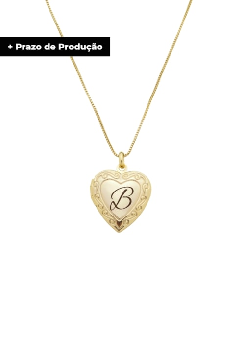 COLAR RELICÁRIO PERSONALIZADO COM INICIAL PP064-O COLAR RELICÁRIO PERSONALIZADO COM INICIAL PP064-O
