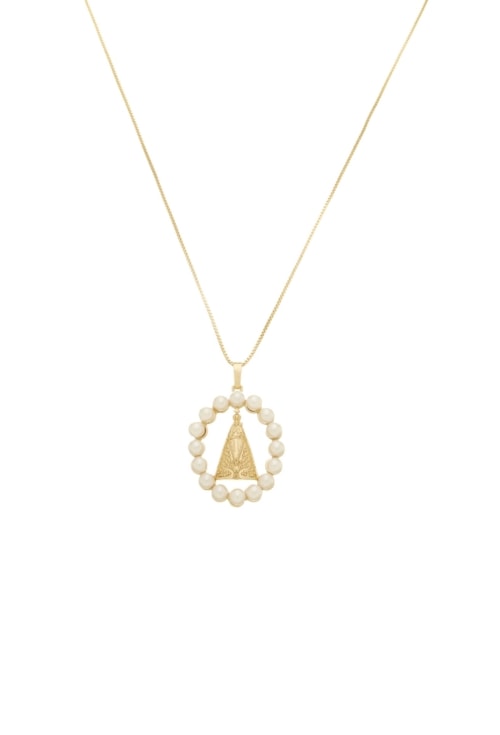 COLAR RELIGIOSO DE NOSSA SENHORA COM PÉROLAS CO716-O COLAR RELIGIOSO DE NOSSA SENHORA COM PÉROLAS CO716-O