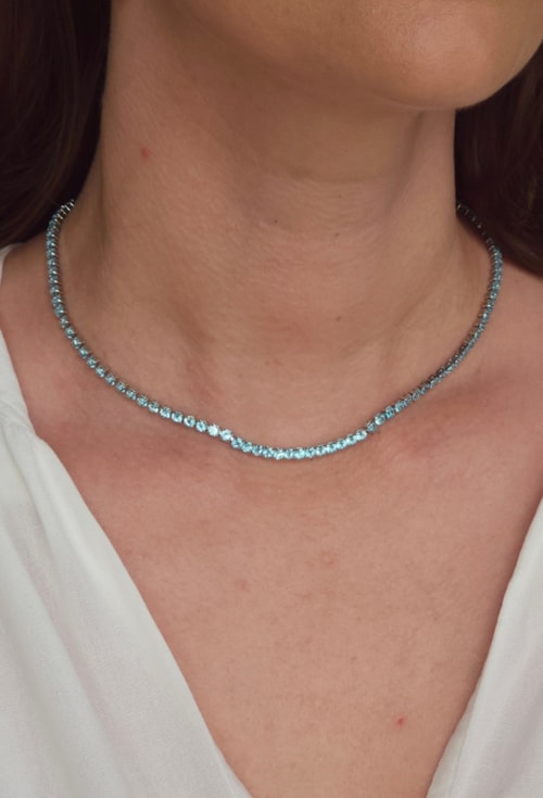 COLAR RIVIERA AZUL PARAÍBA QUE NÃO VIRA DE 3MM CO420-R