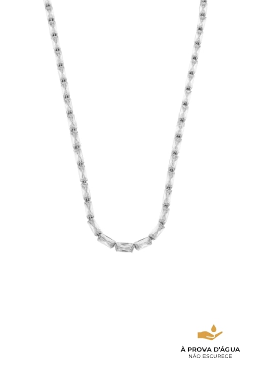COLAR RIVIERA BAGUETE EM AÇO INOX CO809-A