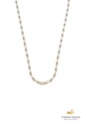 COLAR RIVIERA BAGUETE EM AÇO INOX DOURADO CO809-AD