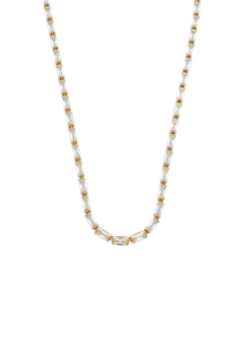 COLAR RIVIERA BAGUETE EM AÇO INOX DOURADO CO809-AD COLAR RIVIERA BAGUETE EM AÇO INOX DOURADO CO809-AD