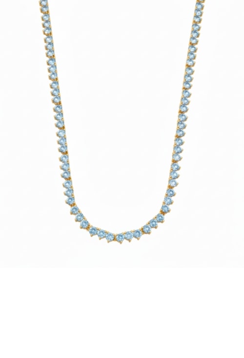 COLAR RIVIERA COM ZIRCÔNIAS AZUL PARAÍBA CO814-O