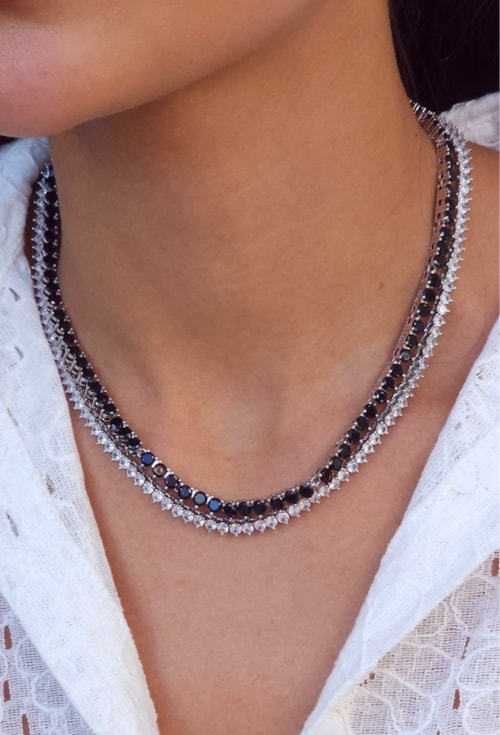 COLAR RIVIERA COM ZIRCÔNIAS ÔNIX CO814-R