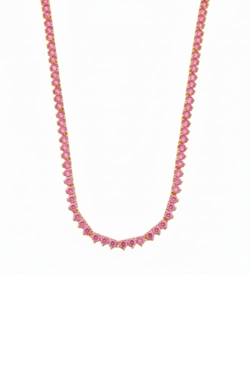 COLAR RIVIERA COM ZIRCÔNIAS RUBELITA CO814-O