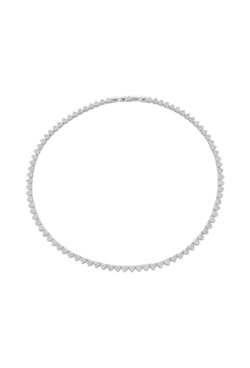 COLAR RIVIERA CORAÇÃO CRAVEJADO BANHADO A RÓDIO CO853-R