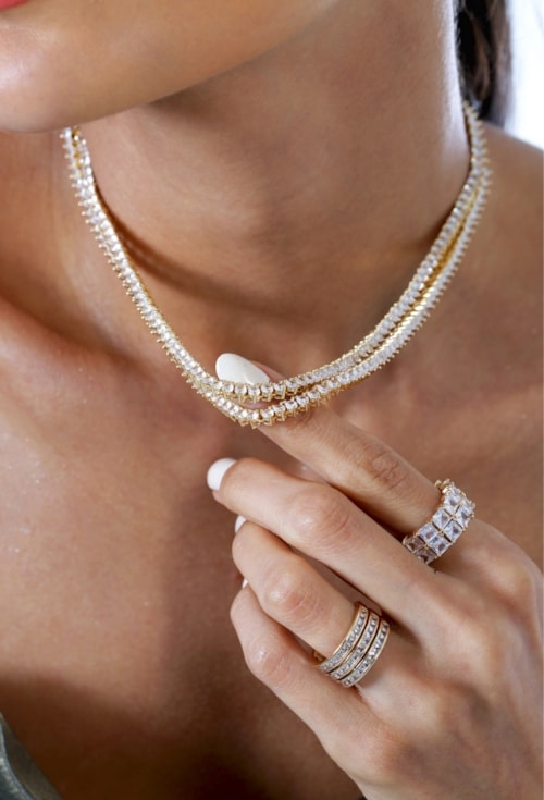 COLAR RIVIERA CRAVEJADO COM PEDRAS CRISTAL 42CM CO817-O COLAR RIVIERA CRAVEJADO COM PEDRAS CRISTAL 42CM CO817-O