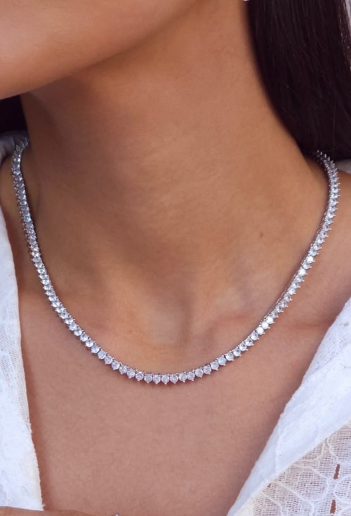 COLAR RIVIERA CRAVEJADO COM PEDRAS CRISTAL 42CM CO817-R