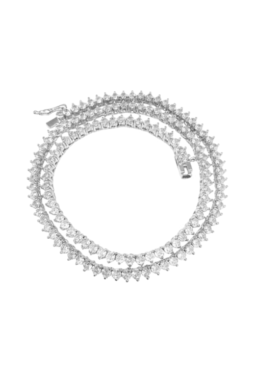 COLAR RIVIERA CRAVEJADO COM PEDRAS CRISTAL 42CM CO817-R