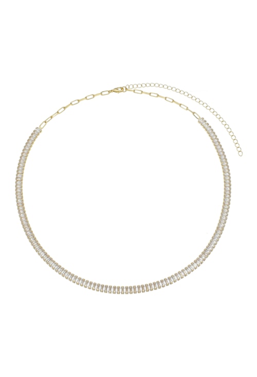 COLAR RIVIERA DE BAGUETES CRISTAIS DE 4MM CO540-O COLAR RIVIERA DE BAGUETES CRISTAIS DE 4MM CO540-O