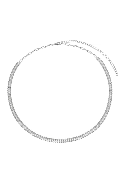COLAR RIVIERA DE BAGUETES CRISTAIS DE 4MM CO540-R COLAR RIVIERA DE BAGUETES CRISTAIS DE 4MM CO540-R