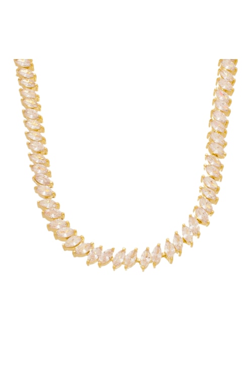 COLAR RIVIERA NAVETES CRISTAL NO OURO CO398-O