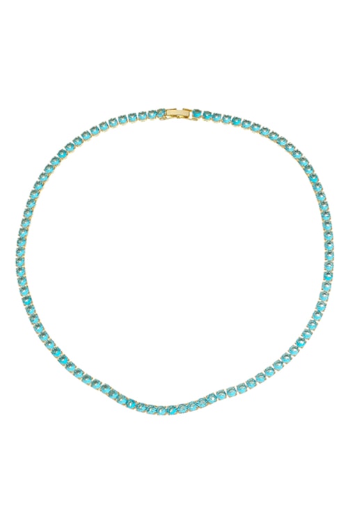 COLAR RIVIERA QUE NÃO VIRA AZUL PARAIBA DE 4MM CO448-O COLAR RIVIERA QUE NÃO VIRA AZUL PARAIBA DE 4MM CO448-O