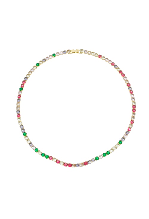 COLAR RIVIERA QUE NÃO VIRA COLORIDO DE 4MM CO448-O COLAR RIVIERA QUE NÃO VIRA COLORIDO DE 4MM CO448-O