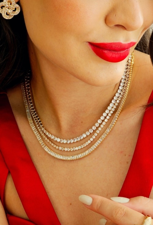 COLAR RIVIERA QUE NÃO VIRA CRISTAL DE 4MM CO448-O COLAR RIVIERA QUE NÃO VIRA CRISTAL DE 4MM CO448-O