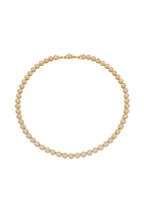 COLAR RIVIERA REDONDA CRAVEJADA BANHO OURO 38CM CO842-O