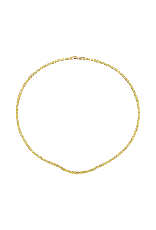 COLAR RIVIERA REDONDO COM PEDRAS LAPIDADAS YELLOW BANHADO A OURO CH206-O