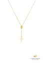 COLAR TERÇO NOSSA SENHORA COM CORRENTE RABO DE RATO AÇO INOX DOURADO CO845-AD