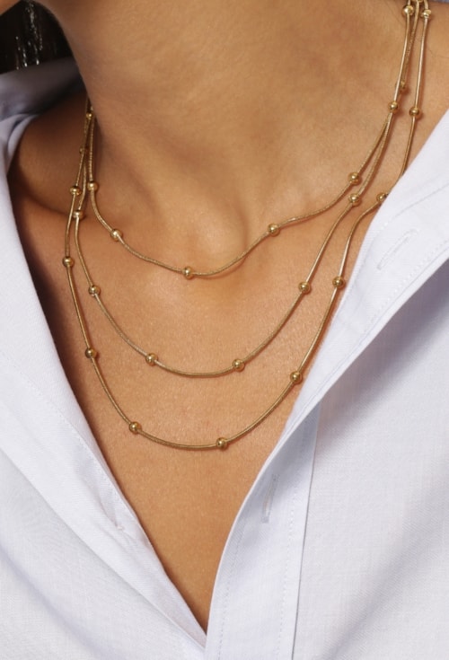 COLAR TRIPLO COM ESFERAS AÇO INOX CO860-AD