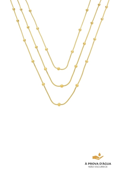 COLAR TRIPLO COM ESFERAS AÇO INOX CO860-AD