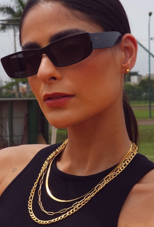 CONJUNTO 3 CORRENTES EM AÇO DOURADO CJ166-AD