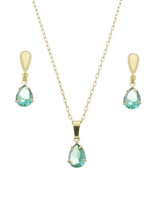CONJUNTO BASE DE GOTA COM PEDRA TURMALINA CJ072-O