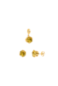 CONJUNTO BRINCO E PINGENTE REDONDO YELLOW BANHADO A OURO CJ223-O