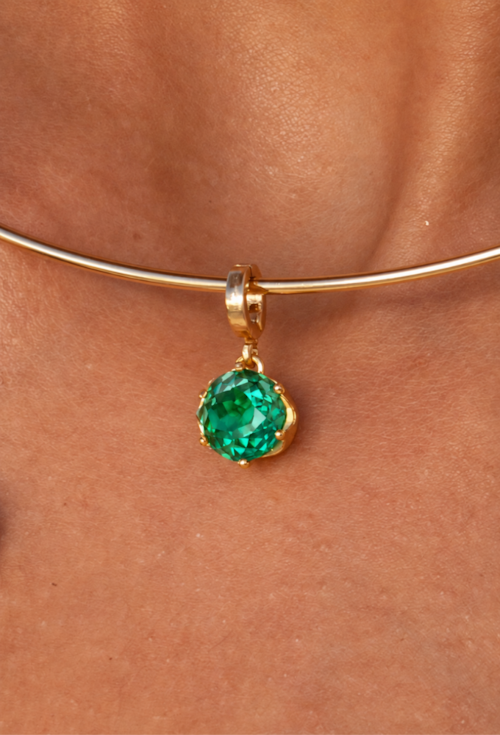CONJUNTO BRINCO E PINGENTE ROSE CUT TURMALINA BANHADO A OURO CJ223-O