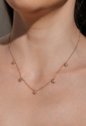 CONJUNTO COLAR E BRINCOS COM GOTAS CRISTAL BANHADO A OURO CJ207-O