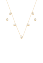 CONJUNTO COLAR E BRINCOS COM GOTAS TANZANITA BANHADO A OURO CJ207-O