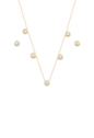 CONJUNTO COLAR E BRINCOS COM ZIRCÔNIA REDONDAS CJ208-O
