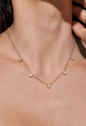 CONJUNTO COLAR E BRINCOS COM ZIRCÔNIA REDONDAS CJ208-O