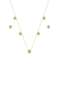 CONJUNTO COLAR E BRINCOS COM ZIRCÔNIA REDONDAS TURMALINA CJ208-O