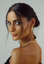CONJUNTO COLAR E BRINCOS ELOS RETANGULARES CRAVEJADOS BANHADO A OURO 18K CJ232-O