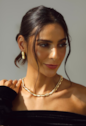 CONJUNTO COLAR E BRINCOS ELOS RETANGULARES CRAVEJADOS BANHADO A OURO 18K CJ232-O