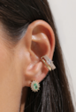 CONJUNTO COLAR E BRINCOS OVAL COM ZIRCÔNIAS TURMALINA BANHADO A OURO CJ217-O