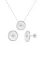 CONJUNTO COLAR E BRINCOS REDONDOS COM MADREPÉROLA CJ221-R