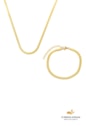CONJUNTO COLAR E PULSEIRA FITA 3MM AÇO INOX DOURADO CJ173-AD
