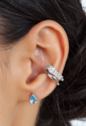 CONJUNTO COLAR RIVIERA CRISTAL E BRINCOS GOTA AZUL PARAÍBA BANHADO A RÓDIO CJ231-R